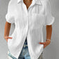 Shirt Collar Casual Buttoned Loose Blouse