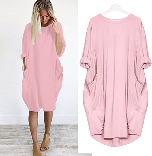 Buy 2 get 20%off💝 Women Casual Loose Pocket Long Sleeves Dress