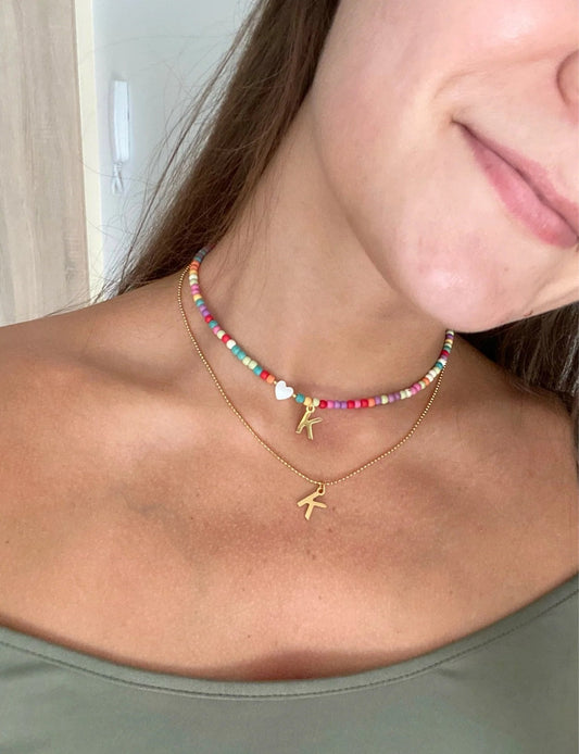 Colorful Beads Initial Choker