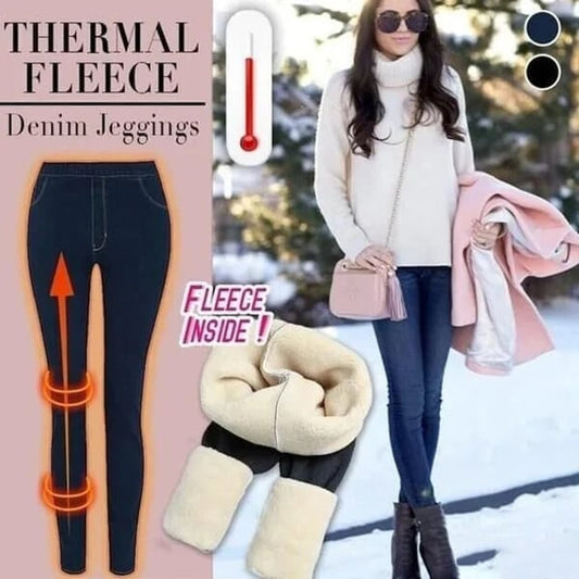 Thermal Fleece Denim Jeggings